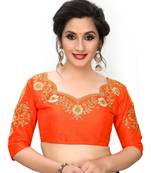 Orange Women'S Embroiderey Santoon Blouse