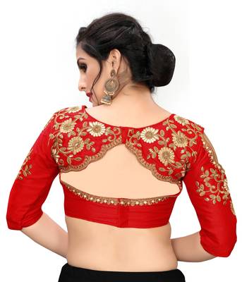 Red Women'S Embroiderey Santoon Blouse 2