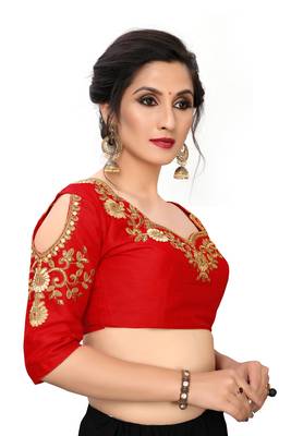 Red Women'S Embroiderey Santoon Blouse 3