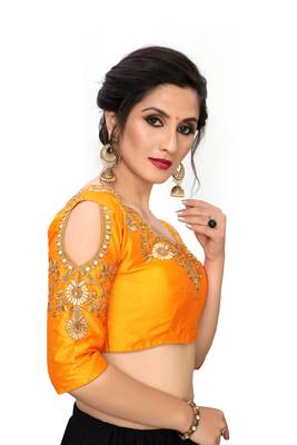 Yellow Women'S Embroiderey Santoon Blouse 3