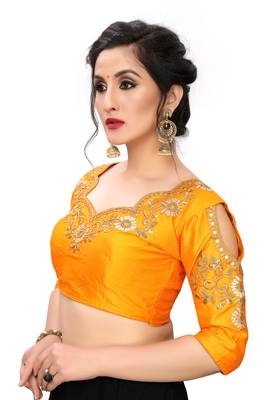 Yellow Women'S Embroiderey Santoon Blouse 4