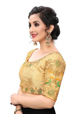Beige Women'S Embroiderey Santoon Blouse 4