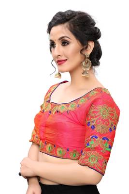 Pink Women'S Embroiderey Santoon Blouse 4