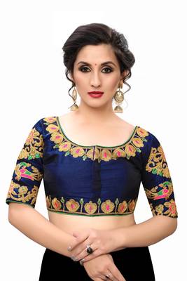 Blue Women'S Embroiderey Santoon Blouse 1
