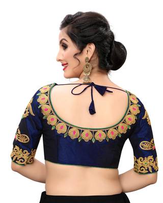 Blue Women'S Embroiderey Santoon Blouse 2