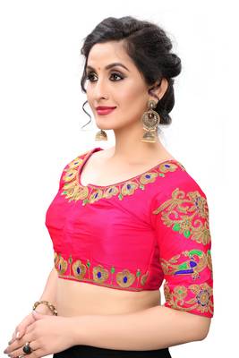 Pink Women'S Embroiderey Santoon Blouse 4
