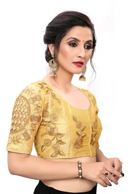 Beige Women'S Embroiderey Santoon Blouse 3