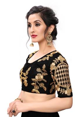 Black Women'S Embroiderey Santoon Blouse 4