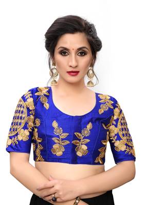 Blue Women'S Embroiderey Santoon Blouse 1