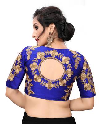 Blue Women'S Embroiderey Santoon Blouse 2