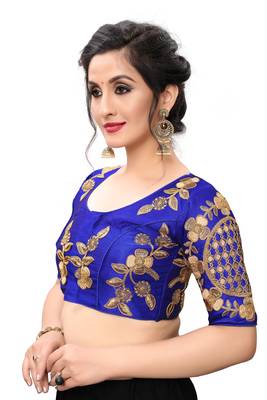 Blue Women'S Embroiderey Santoon Blouse 4