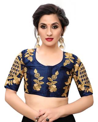 Blue Women'S Embroiderey Santoon Blouse 1