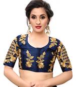 Blue Women'S Embroiderey Santoon Blouse