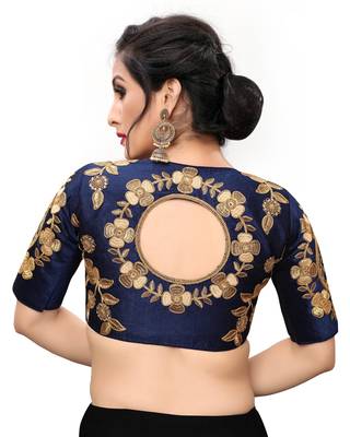 Blue Women'S Embroiderey Santoon Blouse 2