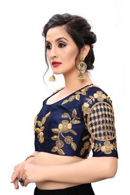 Blue Women'S Embroiderey Santoon Blouse 4