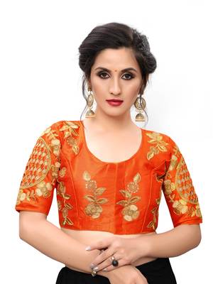 Orange Women'S Embroiderey Santoon Blouse 1