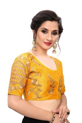 Yellow Women'S Embroiderey Santoon Blouse 3