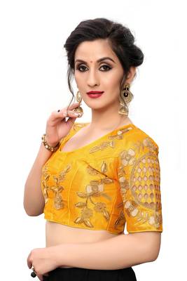 Yellow Women'S Embroiderey Santoon Blouse 4