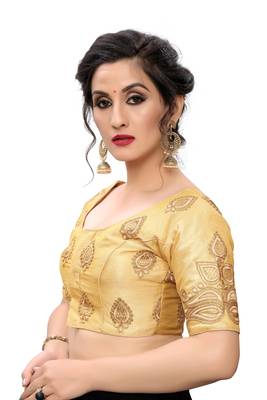 Beige Women'S Embroiderey Santoon Blouse 1