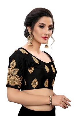 Black Women'S Embroiderey Santoon Blouse 3