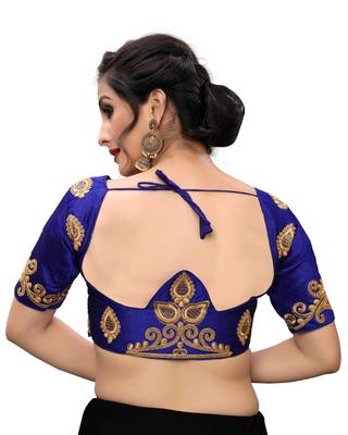 Blue Women'S Embroiderey Santoon Blouse 2