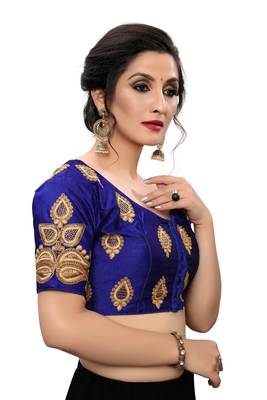 Blue Women'S Embroiderey Santoon Blouse 3