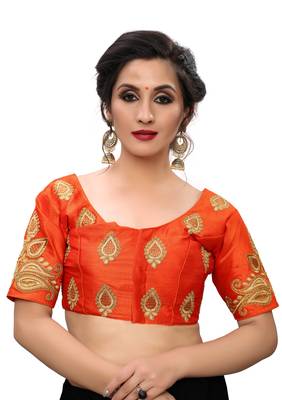 Orange Women'S Embroiderey Santoon Blouse 1