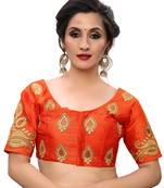 Orange Women'S Embroiderey Santoon Blouse