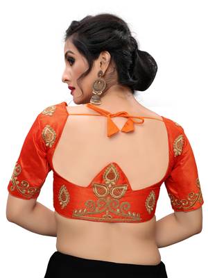 Orange Women'S Embroiderey Santoon Blouse 2