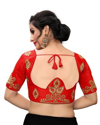 Red Women'S Embroiderey Santoon Blouse 2