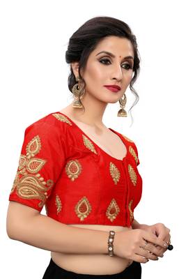 Red Women'S Embroiderey Santoon Blouse 3
