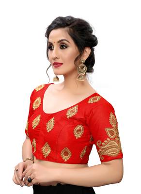 Red Women'S Embroiderey Santoon Blouse 4