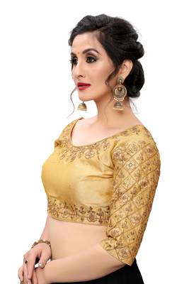 Beige Women'S Embroiderey Santoon Blouse 4