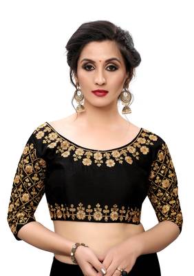 Black Women'S Embroiderey Santoon Blouse 1