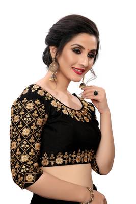 Black Women'S Embroiderey Santoon Blouse 3