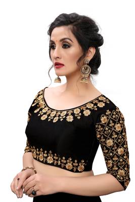 Black Women'S Embroiderey Santoon Blouse 4