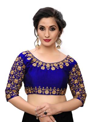 Blue Women'S Embroiderey Santoon Blouse 1