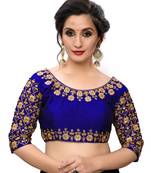 Blue Women'S Embroiderey Santoon Blouse
