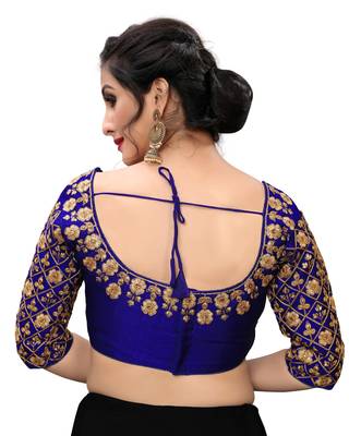 Blue Women'S Embroiderey Santoon Blouse 2