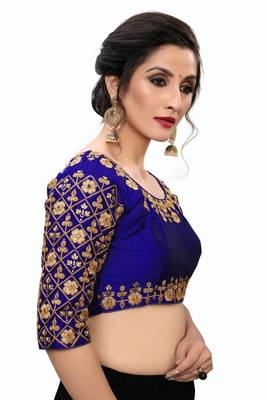 Blue Women'S Embroiderey Santoon Blouse 3