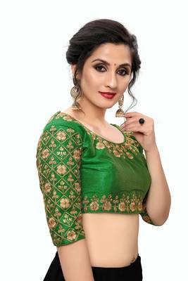 Green Women'S Embroiderey Santoon Blouse 3