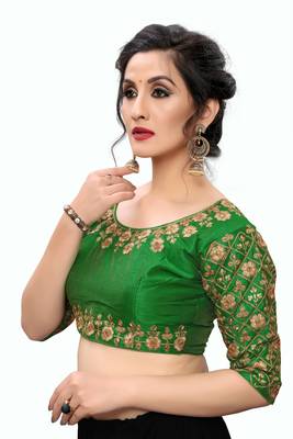 Green Women'S Embroiderey Santoon Blouse 4