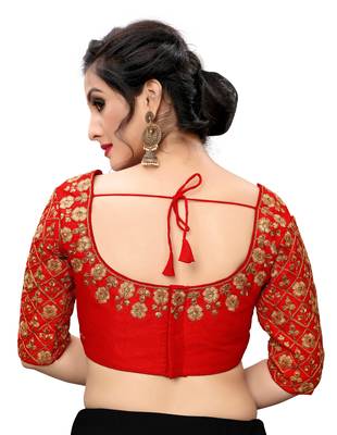Red Women'S Embroiderey Santoon Blouse 2