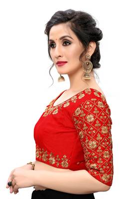 Red Women'S Embroiderey Santoon Blouse 4