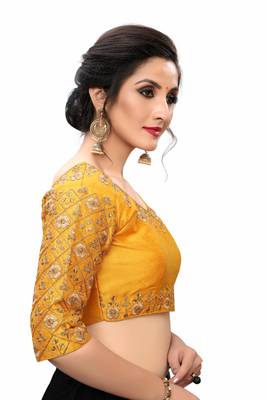 Yellow Women'S Embroiderey Santoon Blouse 3