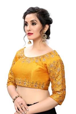 Yellow Women'S Embroiderey Santoon Blouse 4