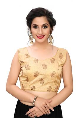 Beige Women'S Printed Silk Blouse 1