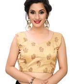 Beige Women'S Printed Silk Blouse