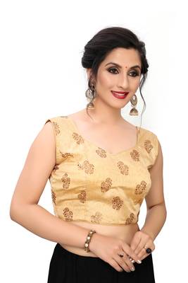 Beige Women'S Printed Silk Blouse 3
