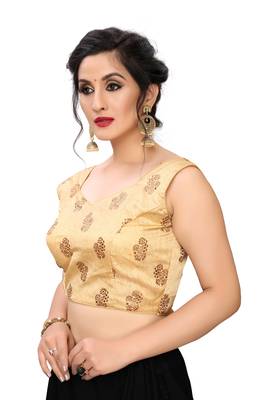 Beige Women'S Printed Silk Blouse 4